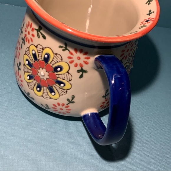 Farmer's Ceramic Mug Yokohama Studio Crafted HandPainted Floral Raised Dot Japan - Picture 7 of 9